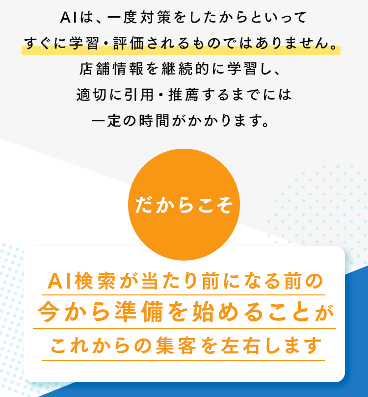 AI検索が当たり前になる前の今から対策を始めることが、これからの店舗集客を左右する